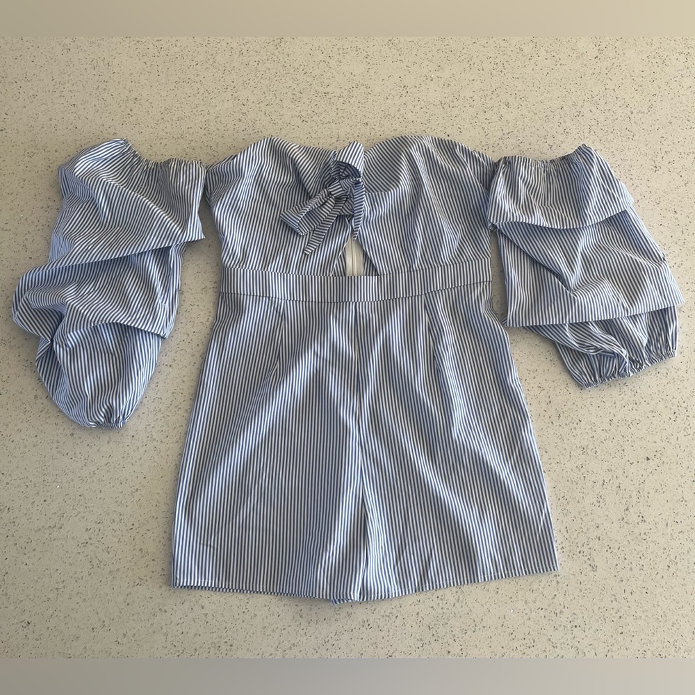Striped Off-Shoulder Women's Romper